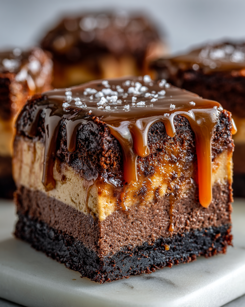 Decadent Caramel Brownie Cheesecake